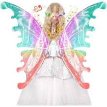 Electric fairy wings with LED lights, electric movable butterfly wings for princess girls for Halloween, Christmas and cosplay.