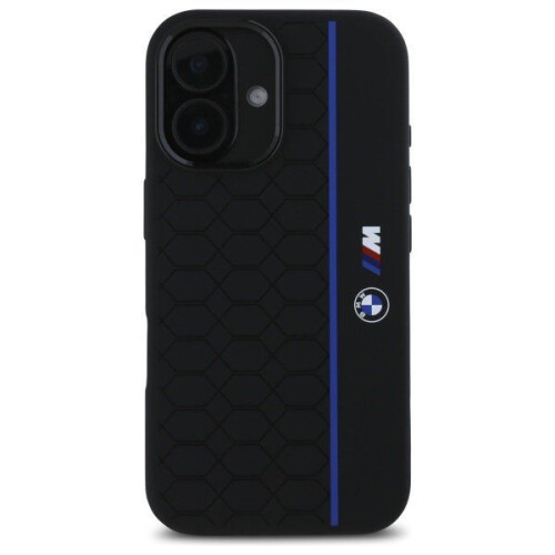 BMW Etui til iPhone 16 MagSafe Silikone Hexagon Blue Line BMW 2