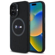 BMW M Series Silicone Hardcase with Printed Ring MagSafe Case for iPhone 16 6.1" Black - BMHMP16S23SROK
