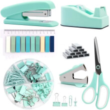 Eco-friendly office supplies and desk accessories, staple and tape dispenser set for students and office workers