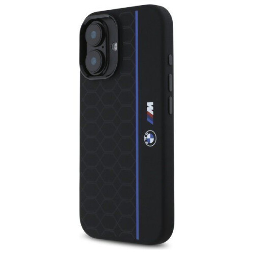 BMW Etui til iPhone 16 MagSafe Silikone Hexagon Blue Line BMW 1