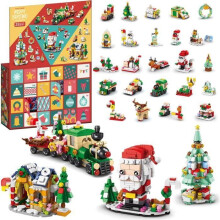 Christmas Advent Calendar, set of 1,123 miniature building blocks, Christmas toy for children aged 6 and up