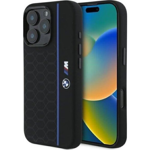 BMW Etui til iPhone 16 Pro 6,3" Silikone Hexagon MagSafe BMW sort