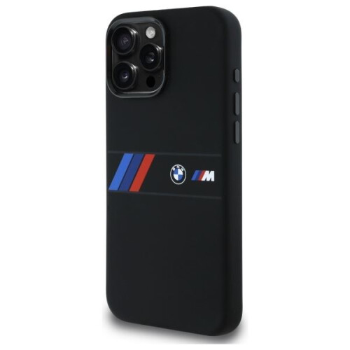 BMW iPhone 16 Pro Max BMW-cover, sort MagSafe silikonestribe 1