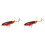 Joint fish attractors with ultra-sharp treble hooks, lifelike attractors with tail, red, 2 pieces 1