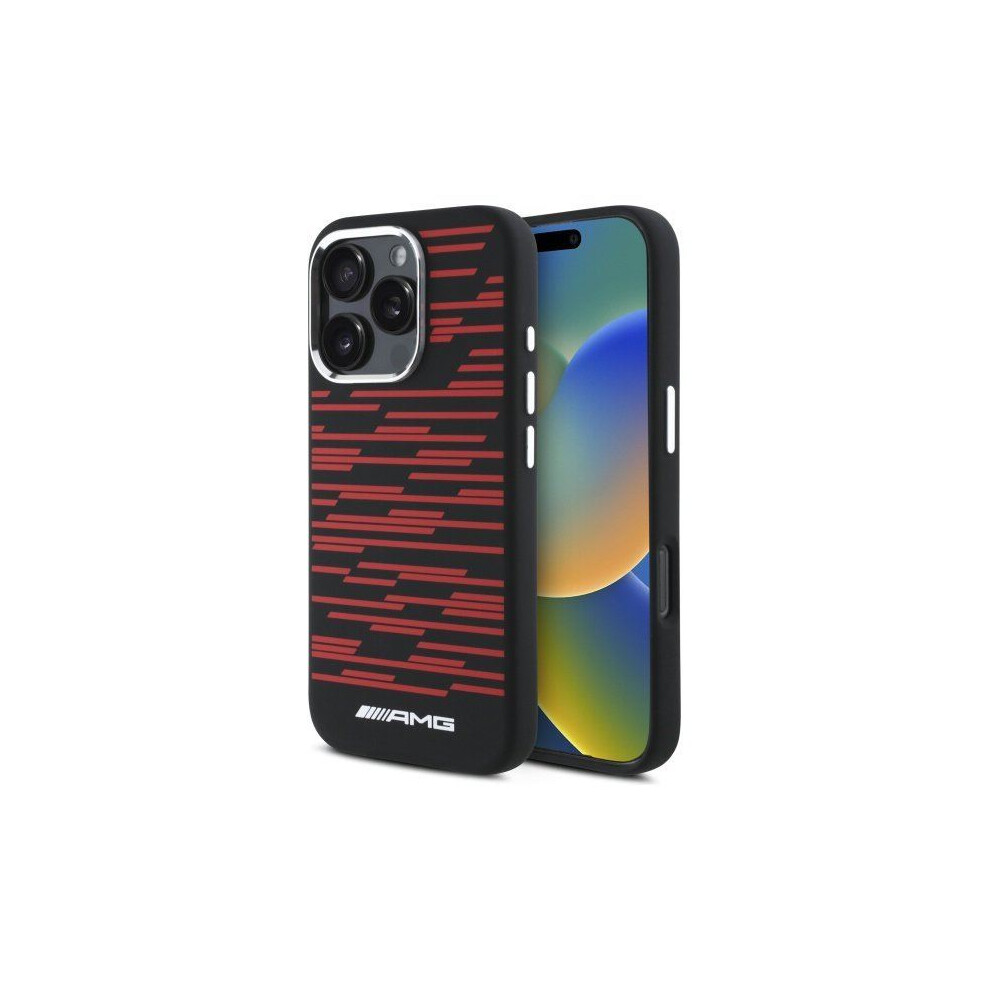 Mercedes-Benz Mercedes Benz Amg Silicone Graphics Case With Magsafe For Iphone 16 Pro Max 6.9" Black - Amhmp16x24ssrrk