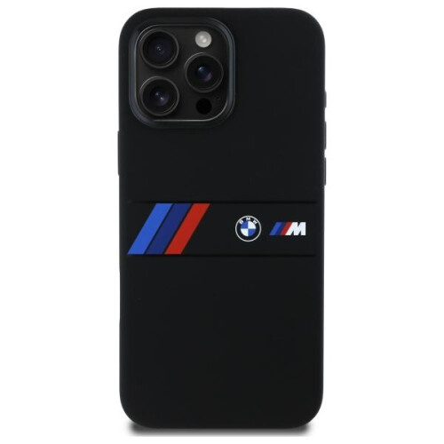 BMW iPhone 16 Pro Max BMW-cover, sort MagSafe silikonestribe 2