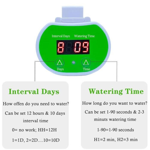 Automatic drip irrigation set, self-watering system for houseplants, LED display 2