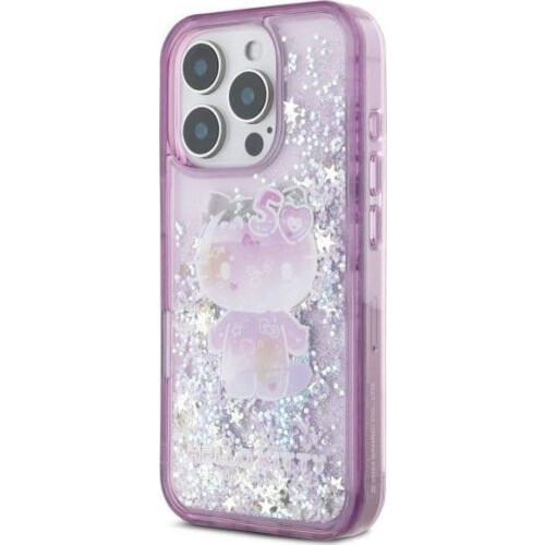 Hello Kitty iPhone 16 Pro Hello Kitty Liquid Glitter Cover Lilla 1