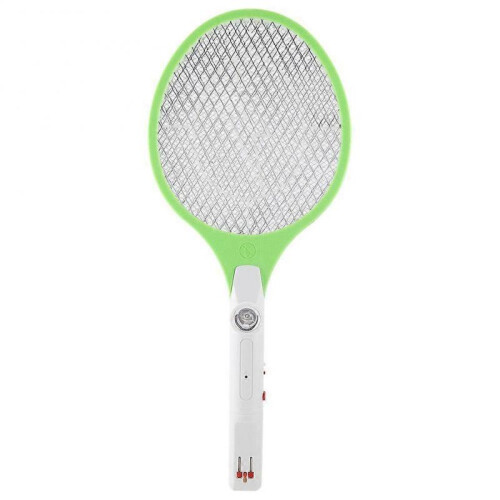 2 in1 Electric Fly Mosquito Swatter Bug Zapper Racket Insects Killer with LED Light US (Green)