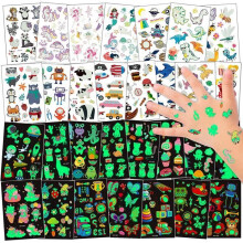 30 temporary tattoos for kids, over 300 different styles, glow-in-the-dark tattoos, butterflies, animals