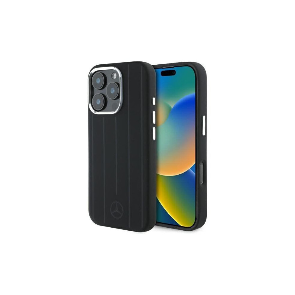 Mercedes-Benz Mercedes Benz Silicone Vertical Tonal Stripes Case With Magsafe For Iphone 16 Pro Max 6.9" Black - Mehmp16x23suvsk