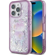Hello Kitty Liquid Glitter 50th Anniversary Party Case for iPhone 16 Pro 6.3" Purple - HKHCP16LL50PPU