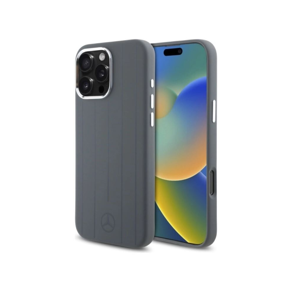 Mercedes-Benz Mercedes Benz Silicone Vertical Tonal Stripes Case With Magsafe For Iphone 16 Pro Max 6.9" Grey - Mehmp16x23suvsa