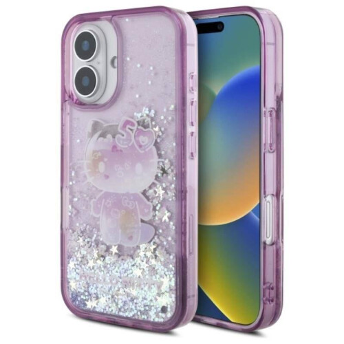Hello Kitty iPhone 16 cover Hello Kitty flydende glimmer lilla