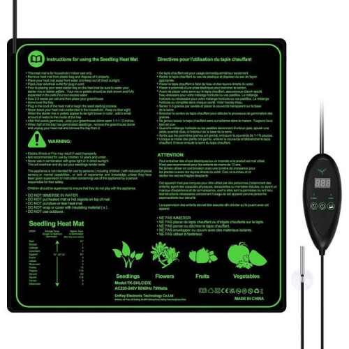 Heating mat - Greenhouse heaters - Thermostat - White - Improves germination