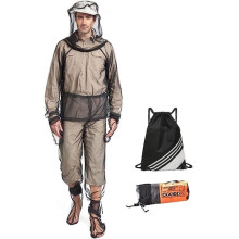 Anti-mosquito suit for fishing and beekeeping, ultra-light mesh fabric, for men and women, ideal for camping (L/XL)