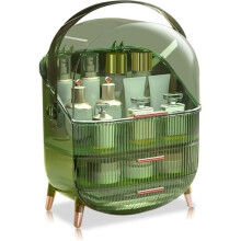 Makeup organizer - Large capacity - Dustproof - Retro green - Storage drawers