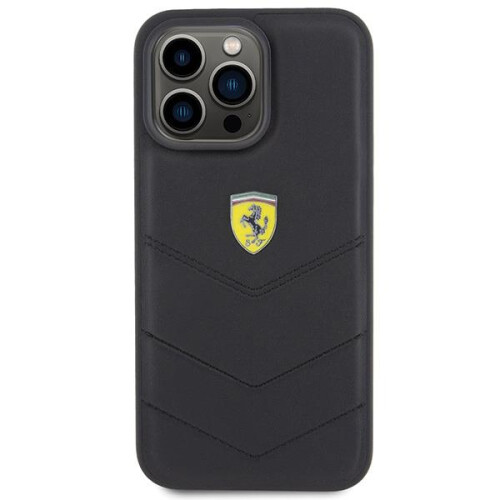 Ferrari Ferrari Quilted Metal Logo Case for iphone 15 Pro Max 6.7" Black 2