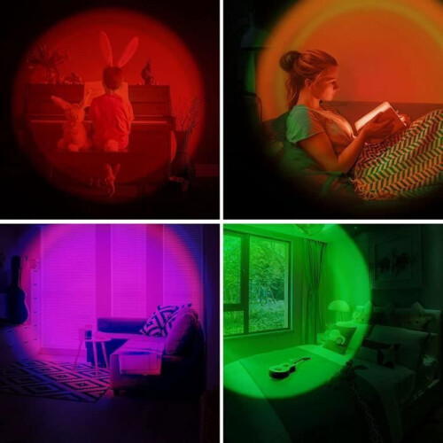 Sunset projection lamp, 16 colors, 180 rotatable, with remote control and smart app control 1