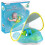 Inflatable baby swimming ring – with removable sunshade – environmentally friendly PVC – green 1