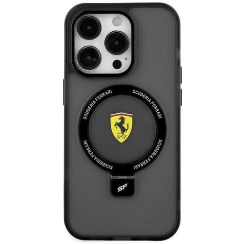 Ferrari Ferrari Hardcase for iphone 15 6.1" with MagSafe & Ring Stand Black