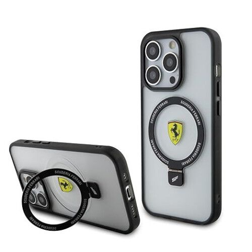 Ferrari Ferrari Hardcase for iphone 15 Pro with MagSafe Ring Stand Transparent