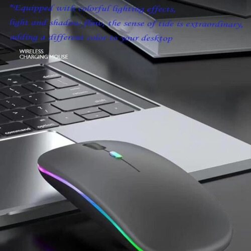Wireless mouse - LECOO - Bluetooth - 2.4 GHz - Silent - Ergonomic - 3DPI - 7 LED colors - Rechargeable - Gray 1