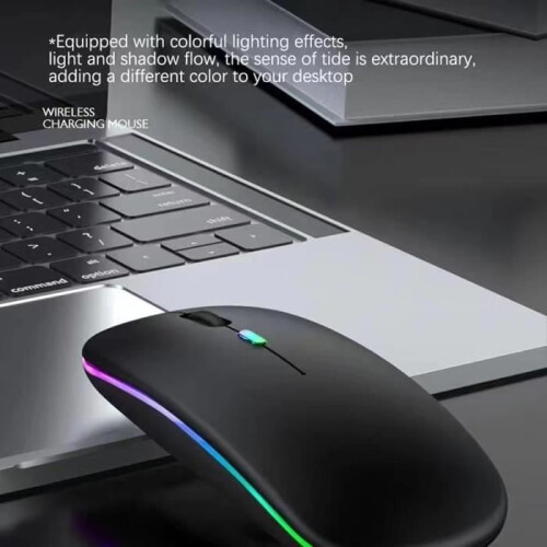 Wireless mouse – LECOO – Bluetooth and 2.4 GHz – Silent – Ergonomic – 3DPI – 7 LED colors – Rechargeable – Black 1
