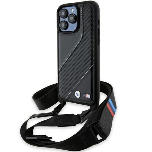 BMW Coque iPhone 15 Pro BMW M Edition à rayures carbone noires