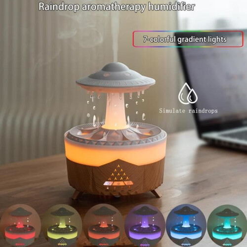 Rain Cloud Humidifier, Essential Oil Diffuser with 7-Color Night Light and Timer for Home, Bedroom and Office 2