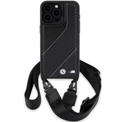BMW iPhone 15 Pro Max cover BMW M Edition kulfiberstribe sort 1