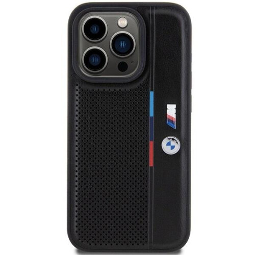BMW Custodia rigida BMW per iPhone 15 Pro, nera traforata. 2