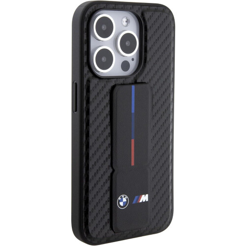 BMW iPhone 15 Pro BMW Grip Stand Glat Kulstofsort Etui 1