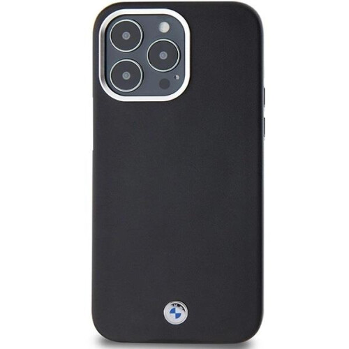 BMW iPhone 15 Pro Max con custodia in metallo MagSafe con logo BMW, colore nero. 2