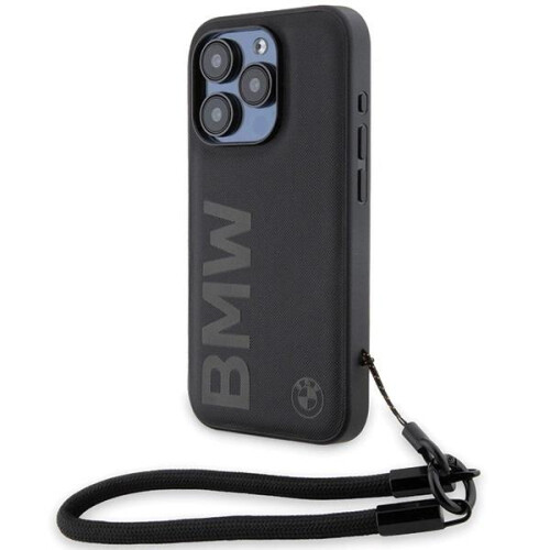 BMW iPhone 15 Pro Max BMW Hardcover Læderetui Sort