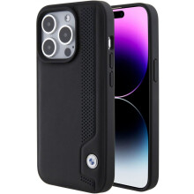 BMW Leather Blue Dots Case for for iphone 15 Pro 6.1" Black