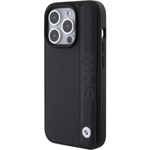 BMW iPhone 15 Pro BMW Læderetui med Tekstur i Sort 1