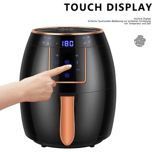 XXL Airfryer 5.5 L - 1300 W | Airfryer with 8 programs and timer, black 1