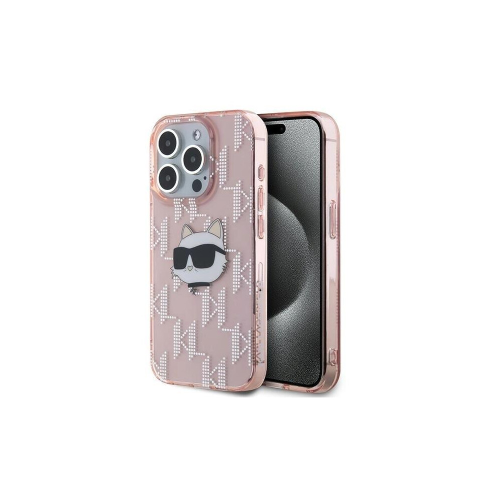 Karllagerfeld Iml Choupette Head & Monogram Case For Iphone 15Pro Pink 3666339286163