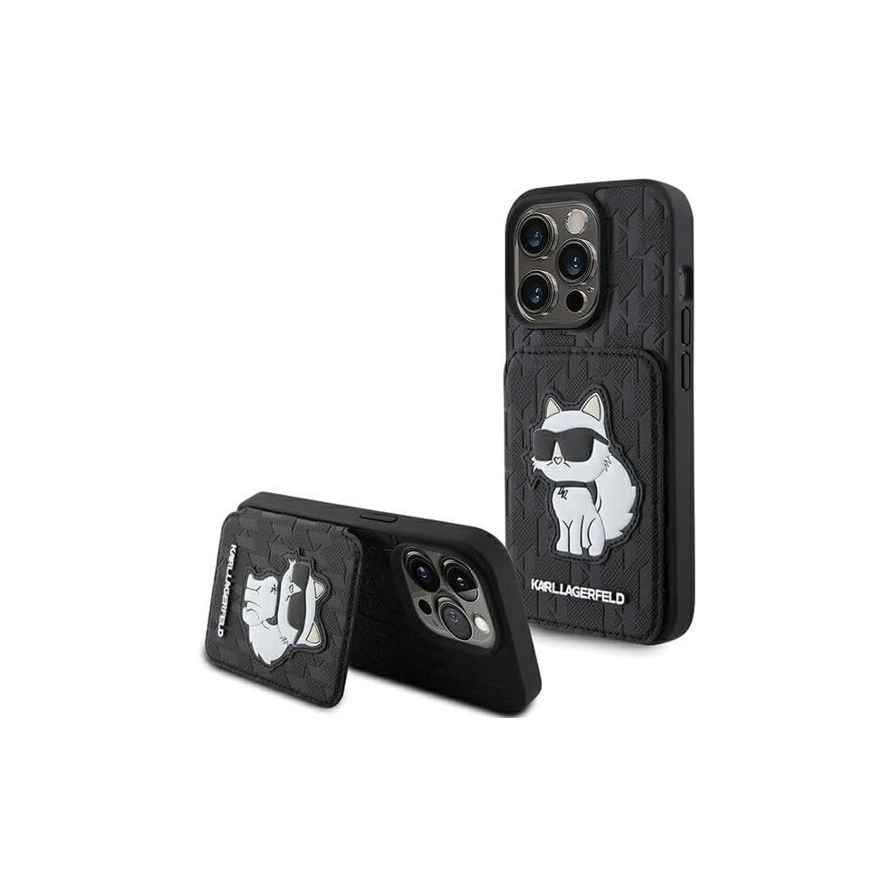 Karl Lagerfeld Saffiano Card Slots Monogram Case For Iphone15pro Black 3666339169619