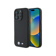 BMW Carbon Wrapped Metal Case with iPhone 16 Pro 6.3" Black - BMHCP16L23PUFWC