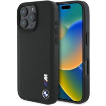BMW Smooth Rubber Logo Case for iPhone 16 Pro Max 6.9" Black - BMHCP16X23PUSRK