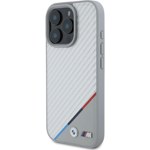 BMW Coque rigide BMW en carbone gris pour iPhone 16 Pro 1