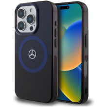 Mercedes MB Double Layer BiColor Case with MagSafe for iPhone 16 Pro Max 6.9" Blue - MEHMP16X23HBIKV