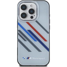 BMW Motorsport IML Random Stripes Case for iPhone 16 Pro Max 6.9" Grey - BMHCP16X23HTRAG