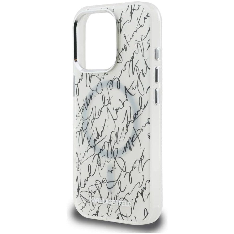Karl Lagerfeld Iml Karl Script Pattern With Magsafe Case For Iphone 16 Pro Max 6.9" - Klhmp16xhmspush White 3666339467470