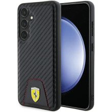 Ferrari Carbon Stitched Bottom Hard Case for Samsung Galaxy S24 6.2"  Black- FEHCS24SN3PUK