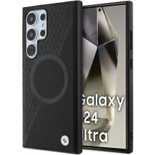 BMW Leather Textured and Circle Hardcase for Galaxy S24Ultra Black