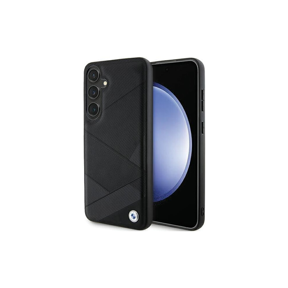 Bmw Signature Leather Crossing Lines Hard Case For Galaxy S24 Black